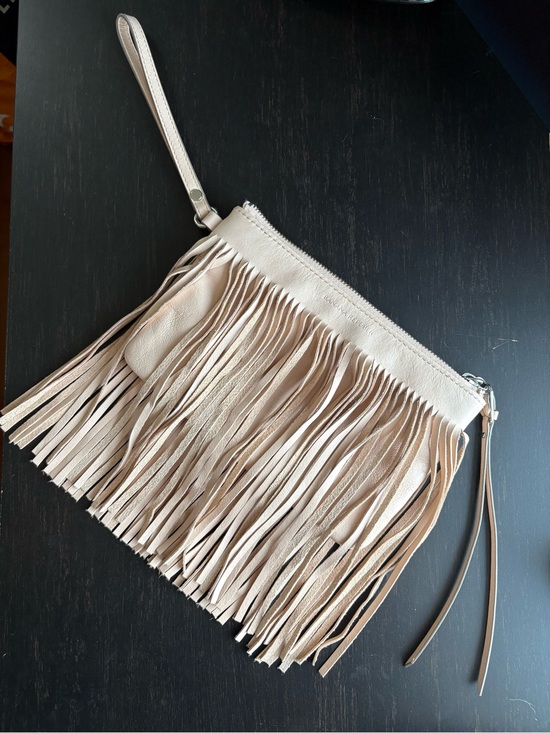 Banana Republic Handbags - Banana Republic Fringe Wristlet Clutch Purse - Beige